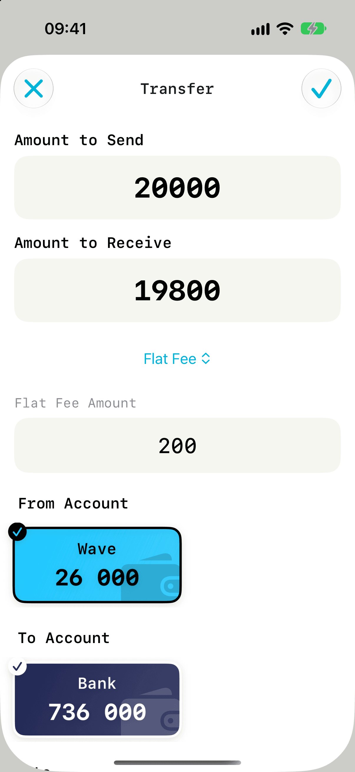 Transfer between accounts